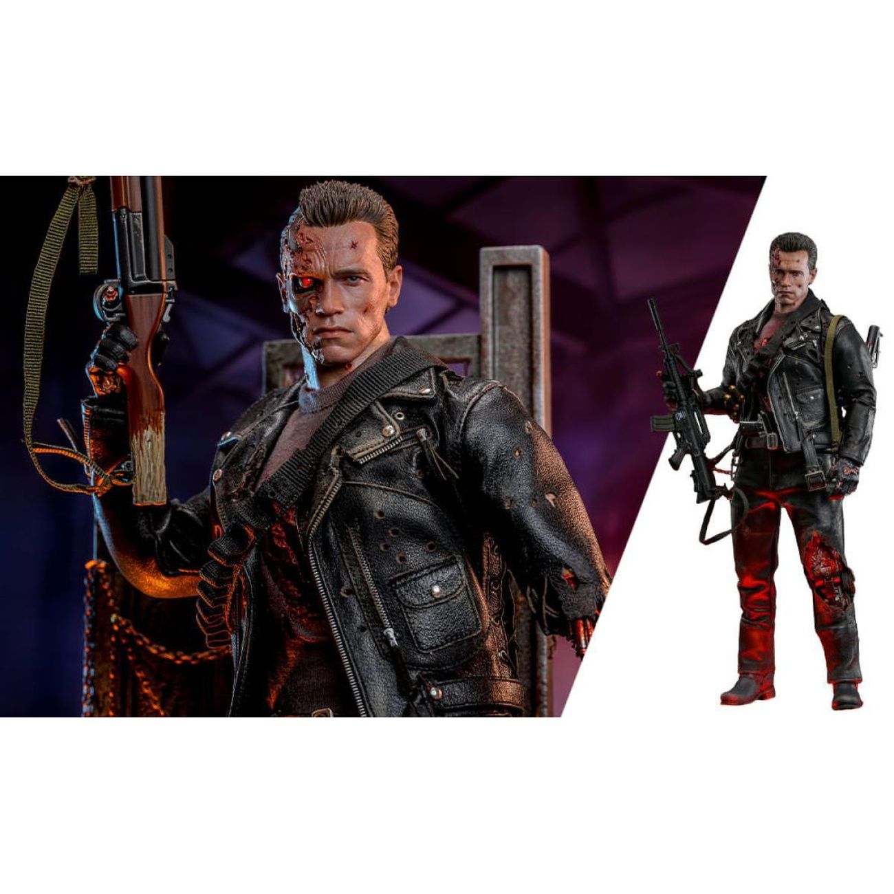Terminator 2 Movie Masterpiece Action Figure 1/6 T-800 Battle Damaged ...