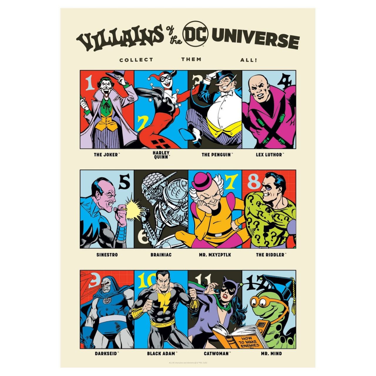DC Comics Art Print 90th Anniversary Villains Limited Edition 42 x 30 ...
