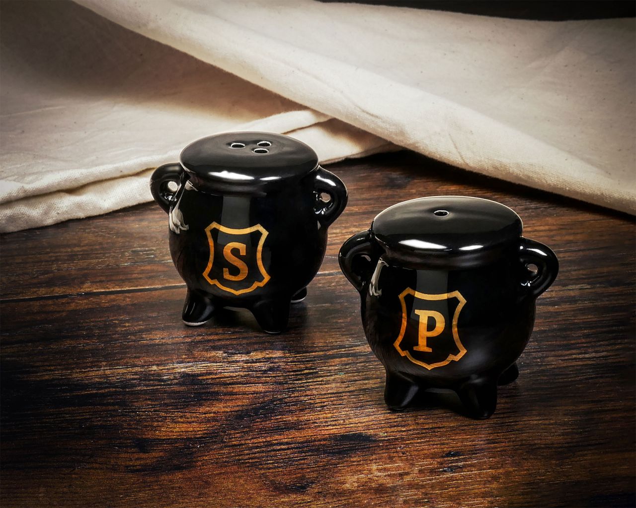 Elbenwald Harry Potter Cauldron Egg Cup Set per i Fan del Mago Wolrd Uomini Donne Unisex Ceramica Nero