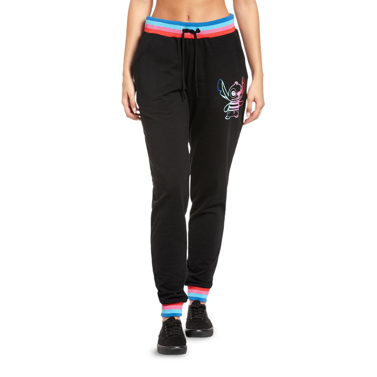 Rainbow Heart Stitch Sweatpants Mauve