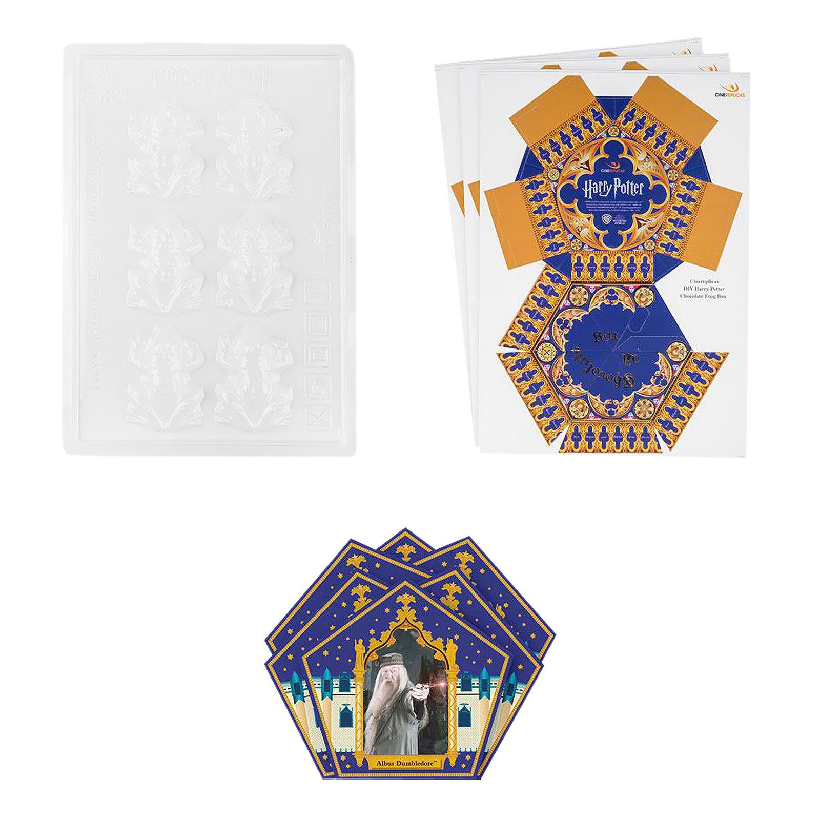 Chocolate Frog Praline Mould Set with Collectible Cards - Harry Potter ...