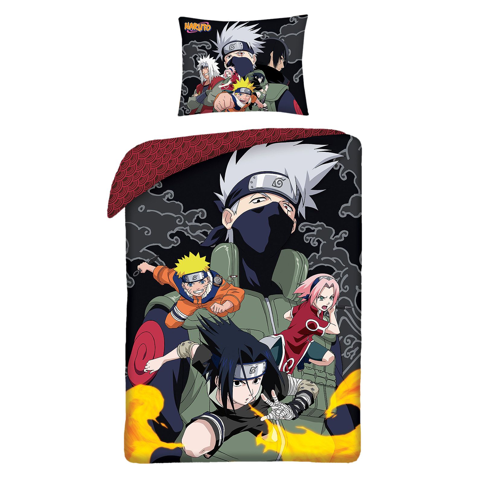 Parure De Lit Naruto 100% Coton - 155x200 Cm + Taie 50x80 Cm - Officiel, Lit Simple