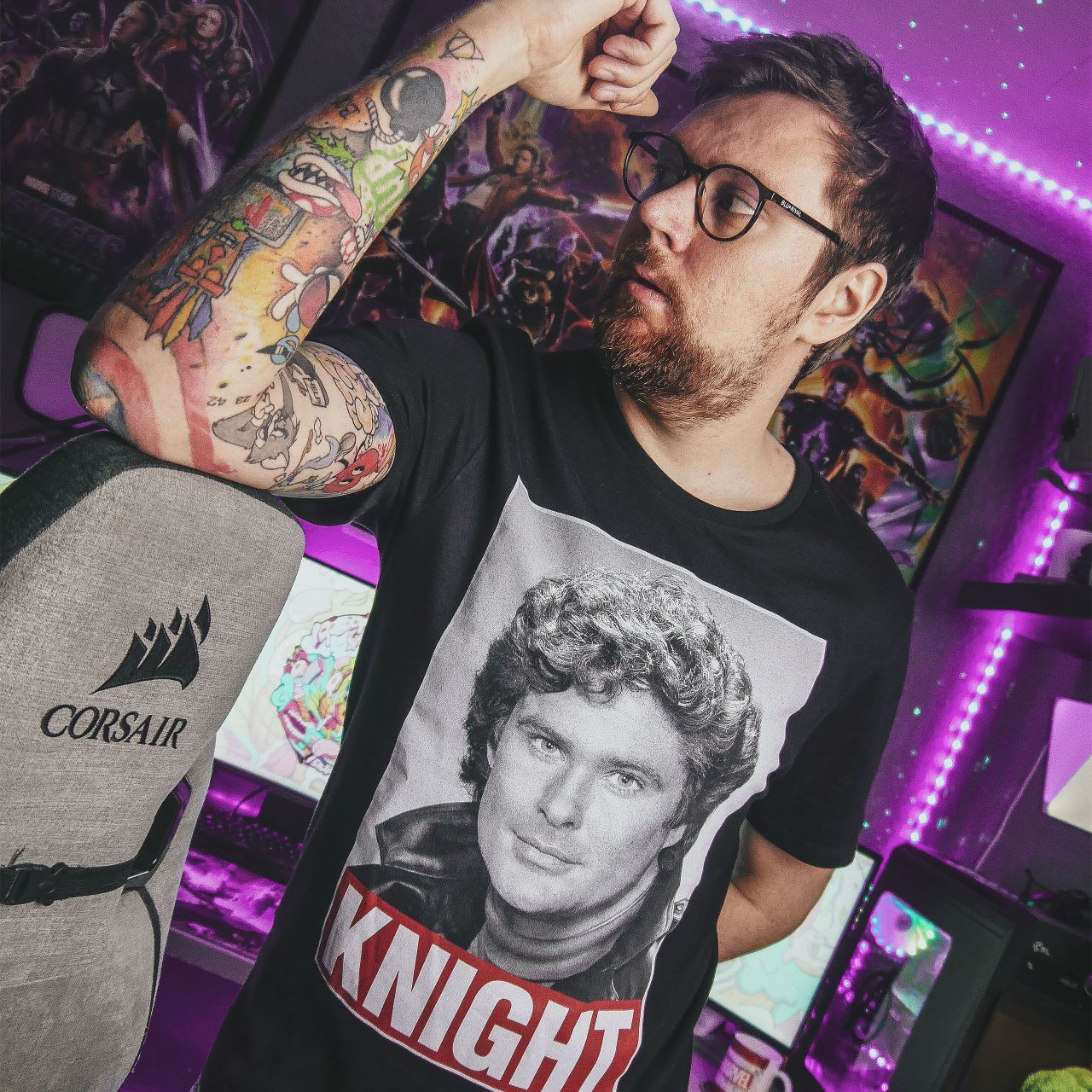 Knight Rider - Michael Knight T-Shirt black | Elbenwald