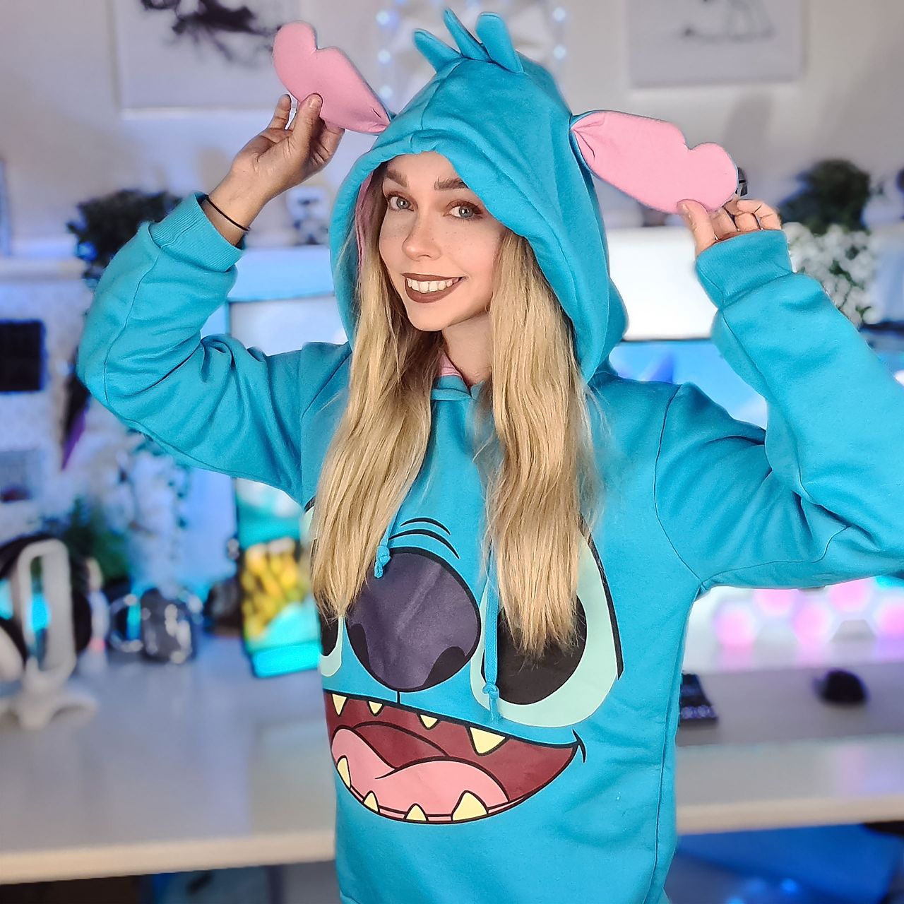 Fancy Stitch Hoodie: Cranberry